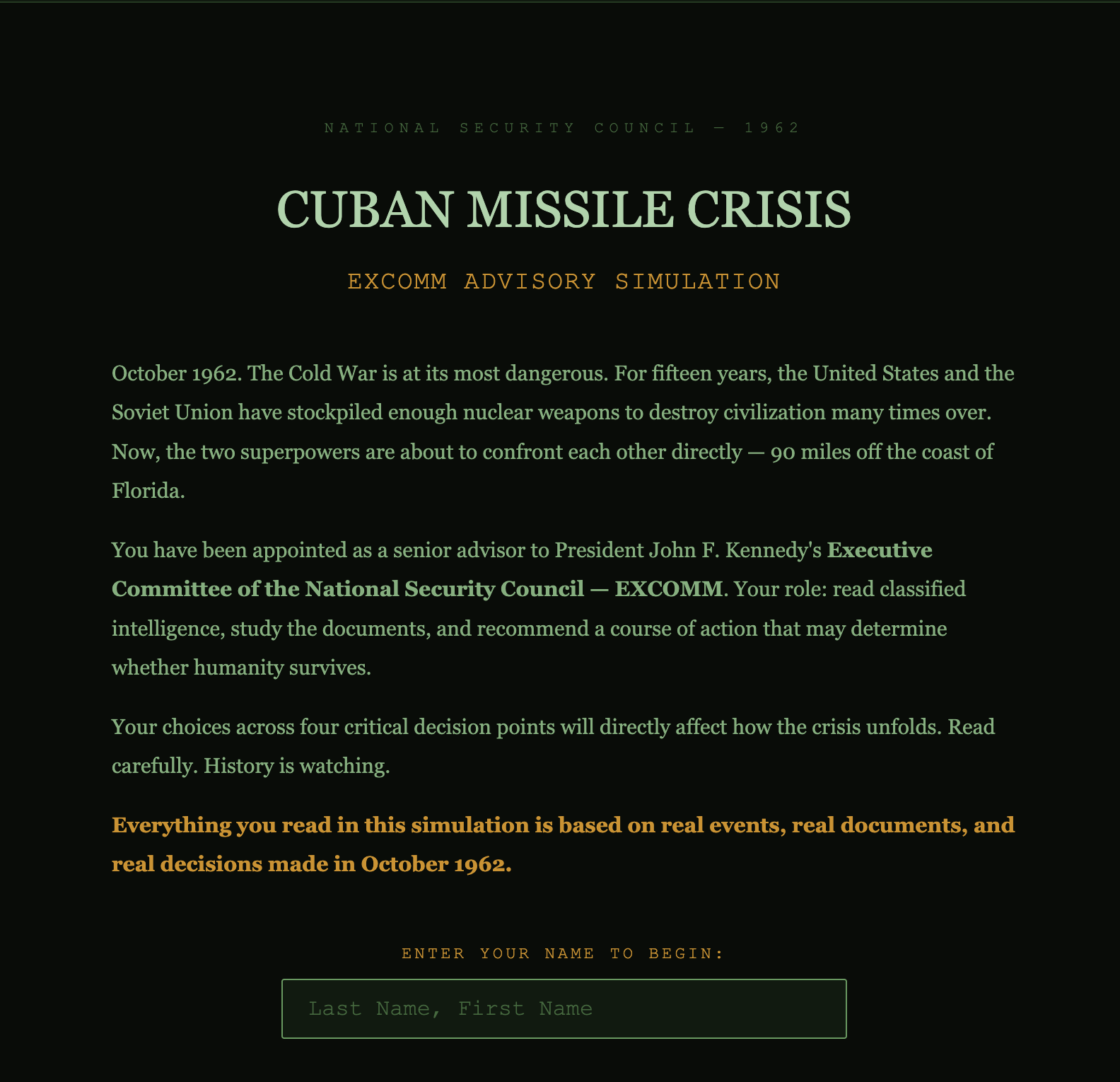 Cuban Missile Crisis screen 1