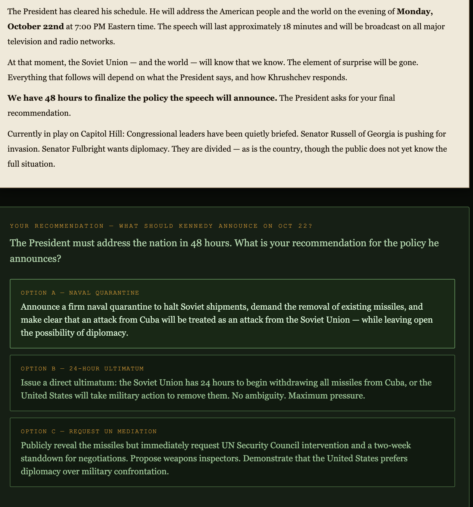 Cuban Missile Crisis screen 5