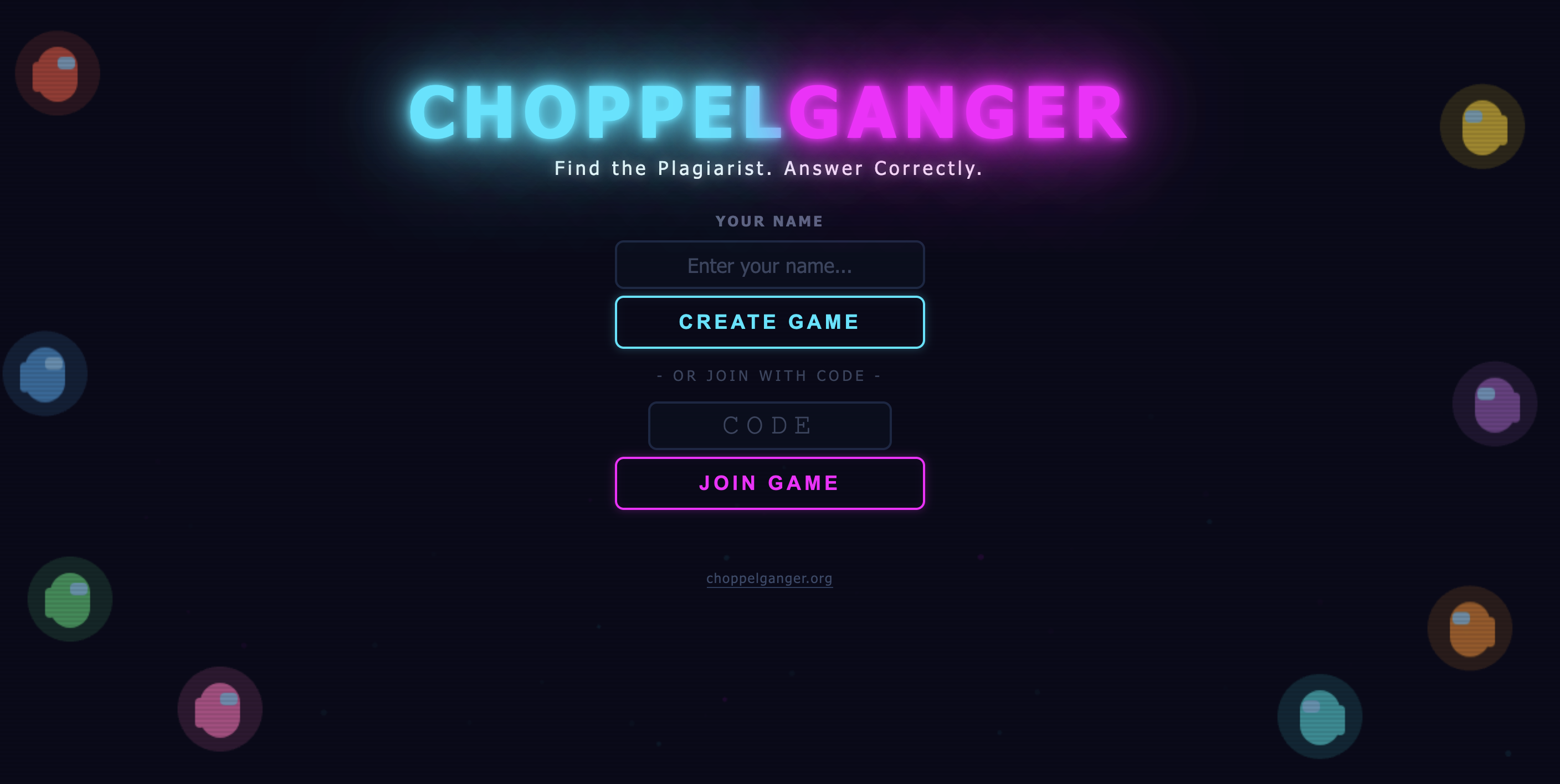 Choppelganger load screen
