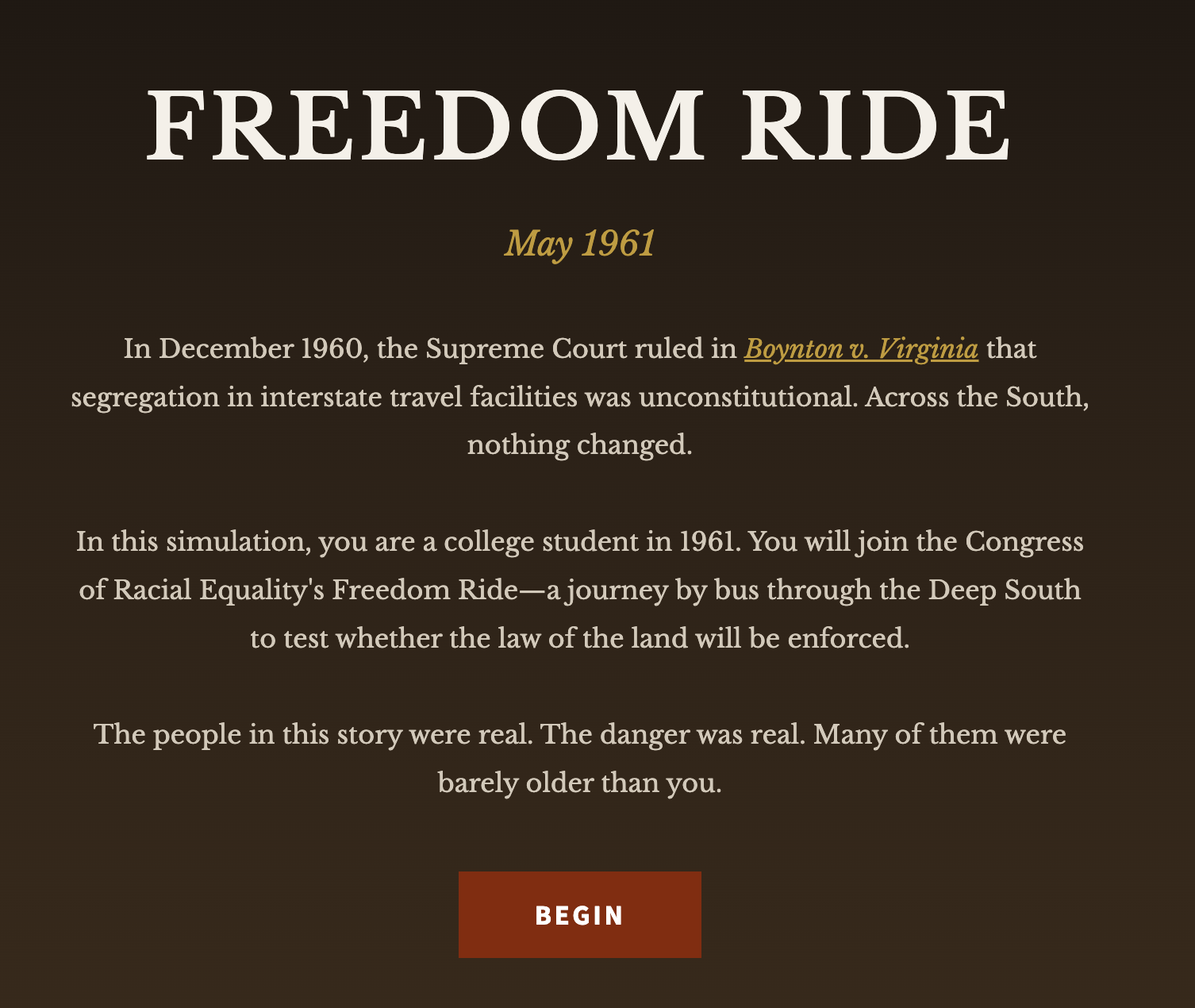 Freedom Ride screen 1