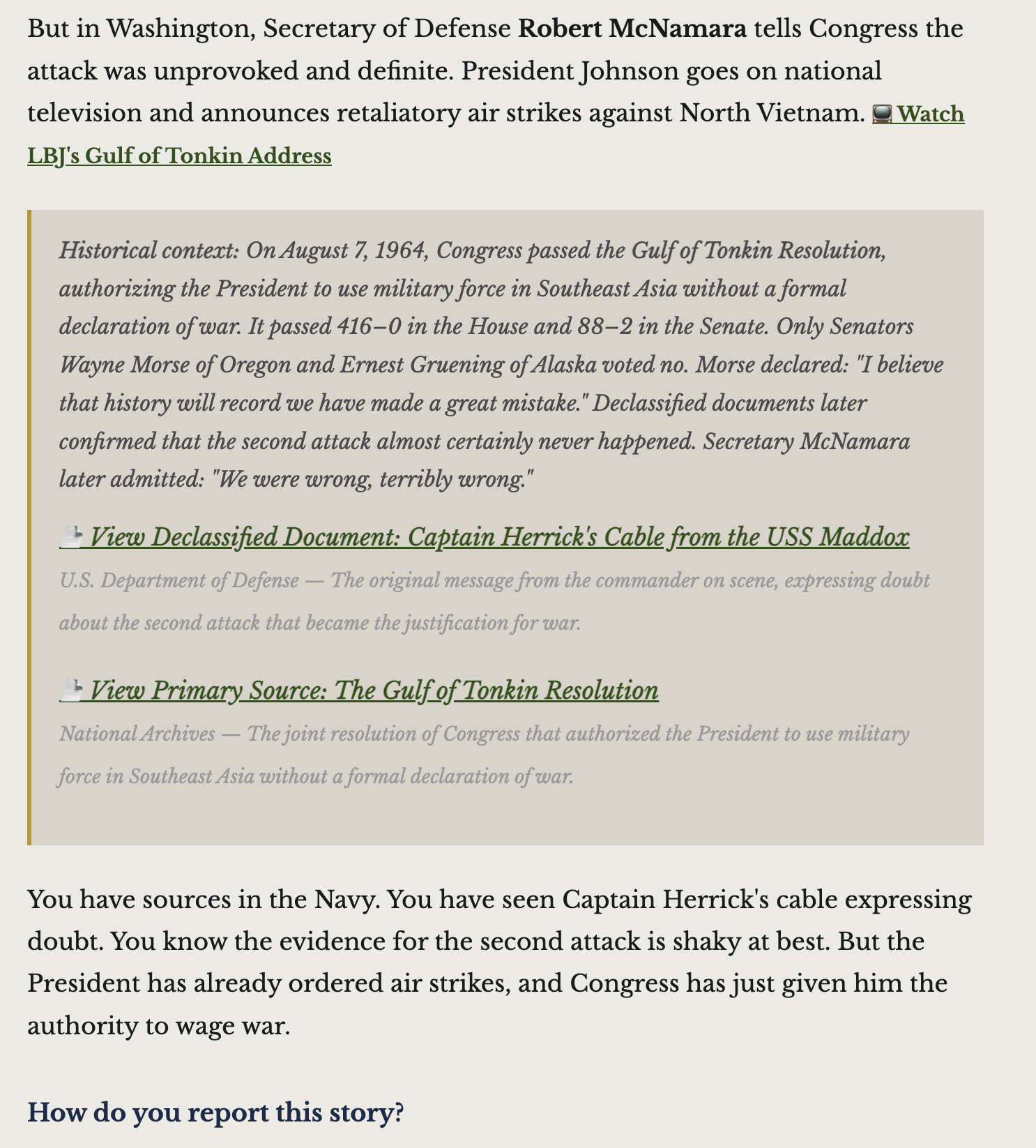 Vietnam simulation screen 2